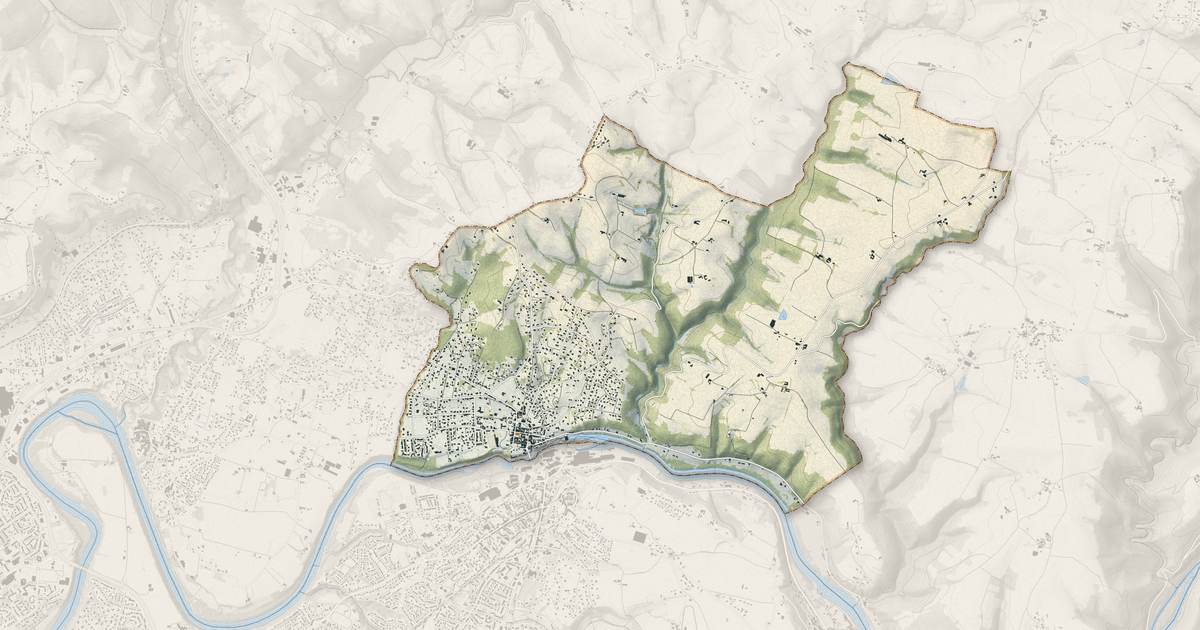 Portrait cartographique de Arthès : relief, eau, forêts, bâti et voies, calculés à partir des données de l'IGN