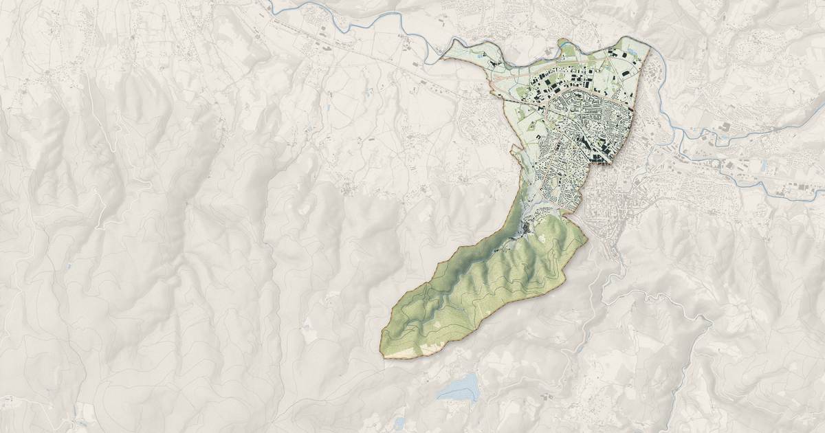 Portrait cartographique de Aussillon : relief, eau, forêts, bâti et voies, calculés à partir des données de l'IGN