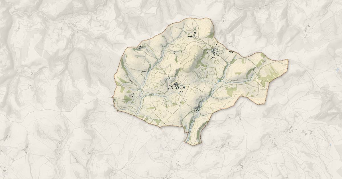 Portrait cartographique de Barre : relief, eau, forêts, bâti et voies, calculés à partir des données de l'IGN