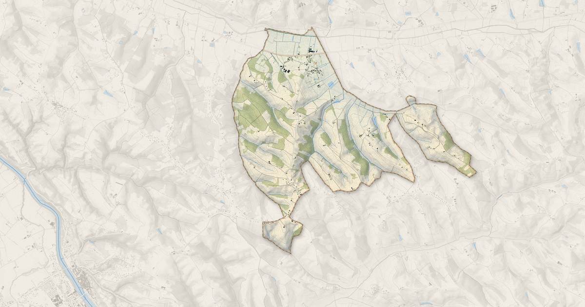 Portrait cartographique de Beauvais-sur-Tescou : relief, eau, forêts, bâti et voies, calculés à partir des données de l'IGN