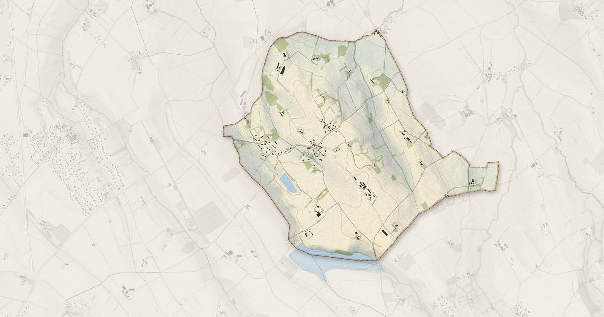 Portrait cartographique de Belleserre : relief, eau, forêts, bâti et voies, calculés à partir des données de l'IGN