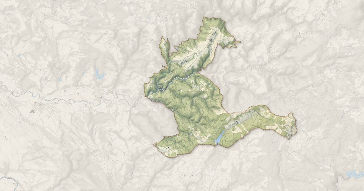 Portrait cartographique de Boissezon : relief, eau, forêts, bâti et voies, calculés à partir des données de l'IGN
