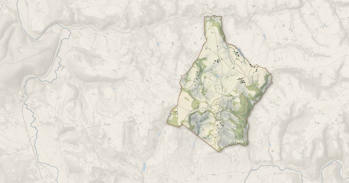 Portrait cartographique de Bournazel : relief, eau, forêts, bâti et voies, calculés à partir des données de l'IGN