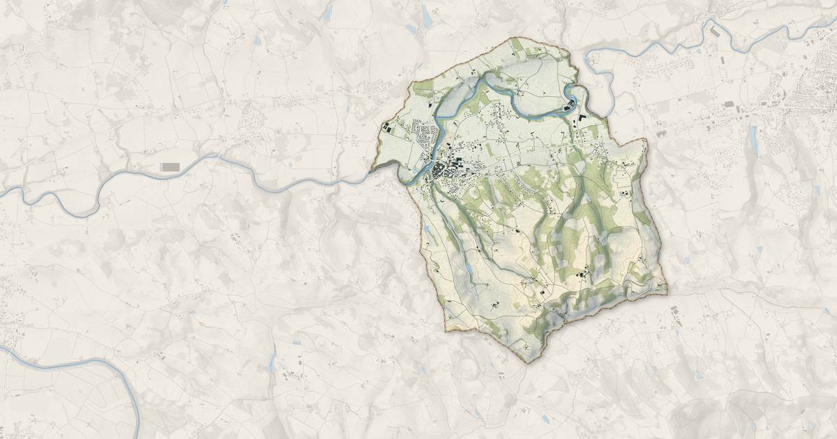 Portrait cartographique de Briatexte : relief, eau, forêts, bâti et voies, calculés à partir des données de l'IGN