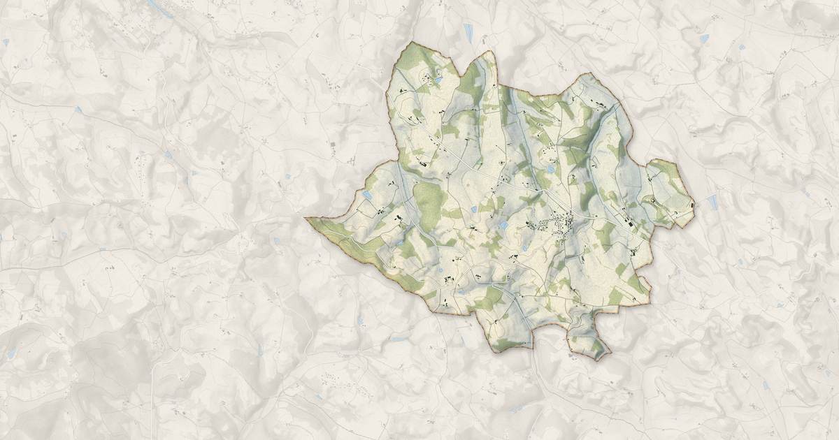 Portrait cartographique de Brousse : relief, eau, forêts, bâti et voies, calculés à partir des données de l'IGN