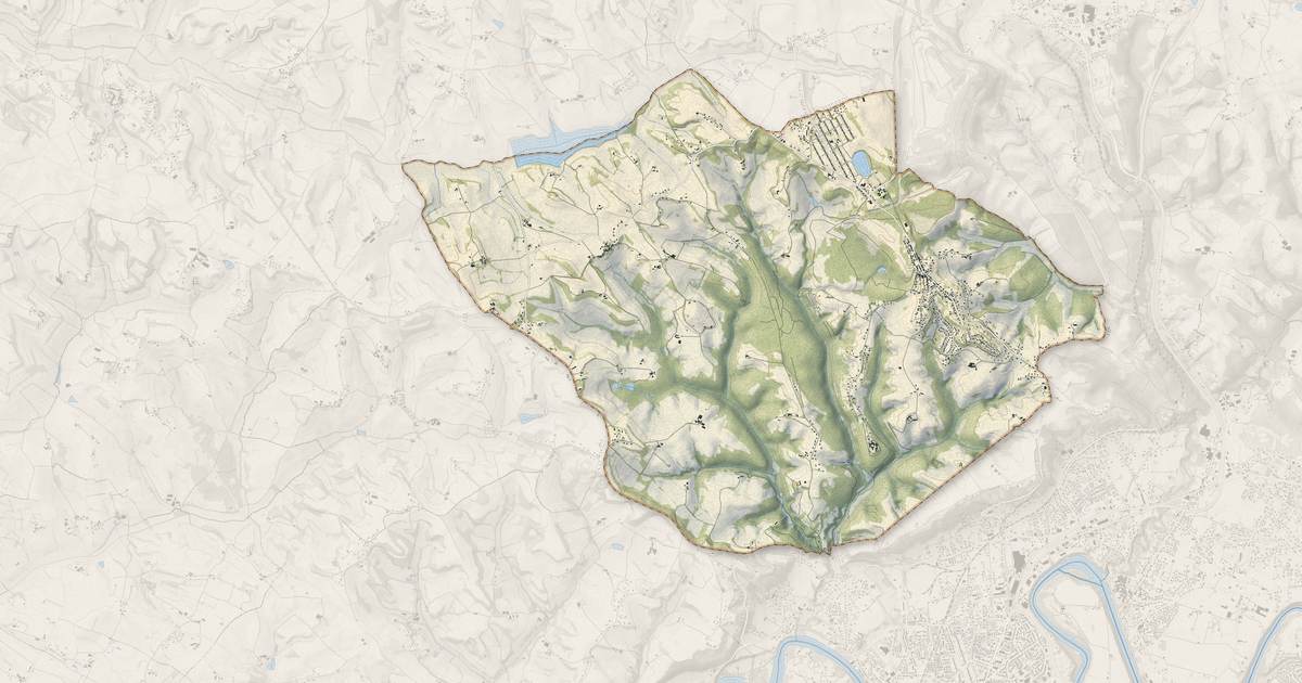 Portrait cartographique de Cagnac-les-Mines : relief, eau, forêts, bâti et voies, calculés à partir des données de l'IGN