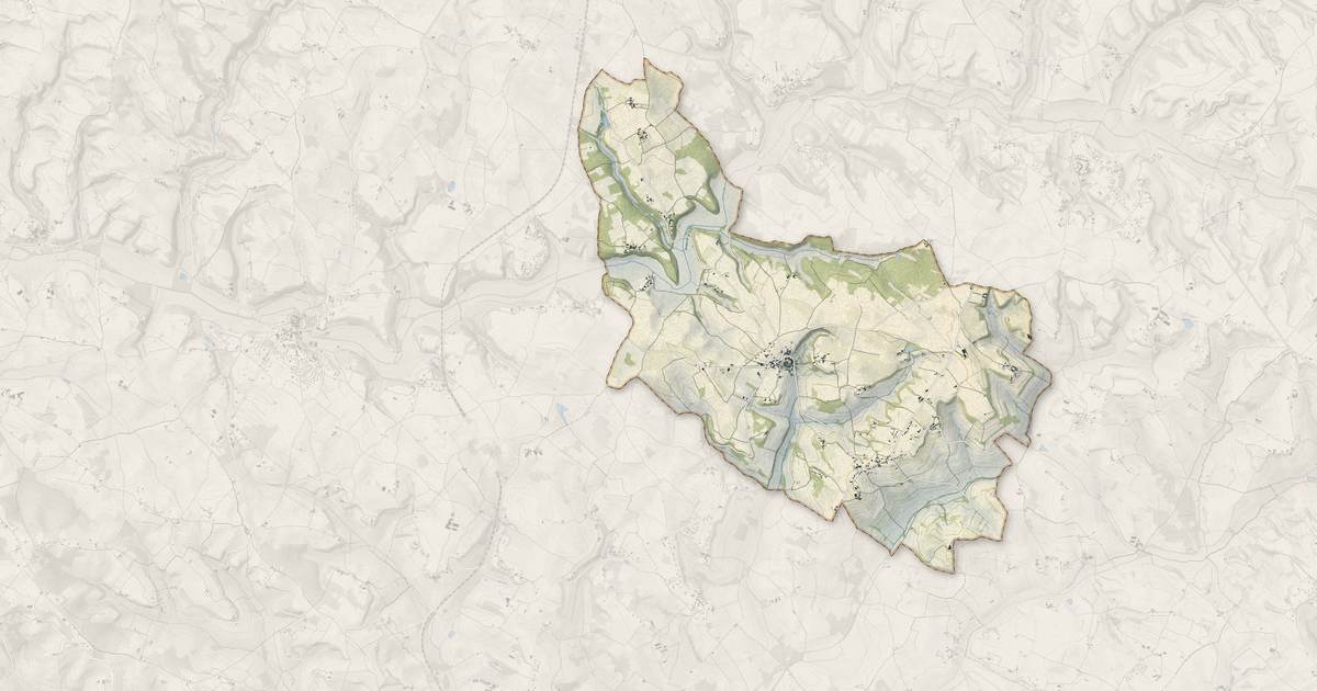 Portrait cartographique de Cestayrols : relief, eau, forêts, bâti et voies, calculés à partir des données de l'IGN