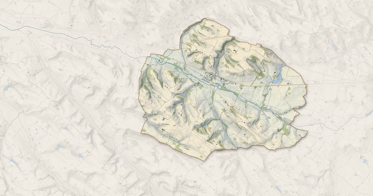 Portrait cartographique de Cuq-Toulza : relief, eau, forêts, bâti et voies, calculés à partir des données de l'IGN