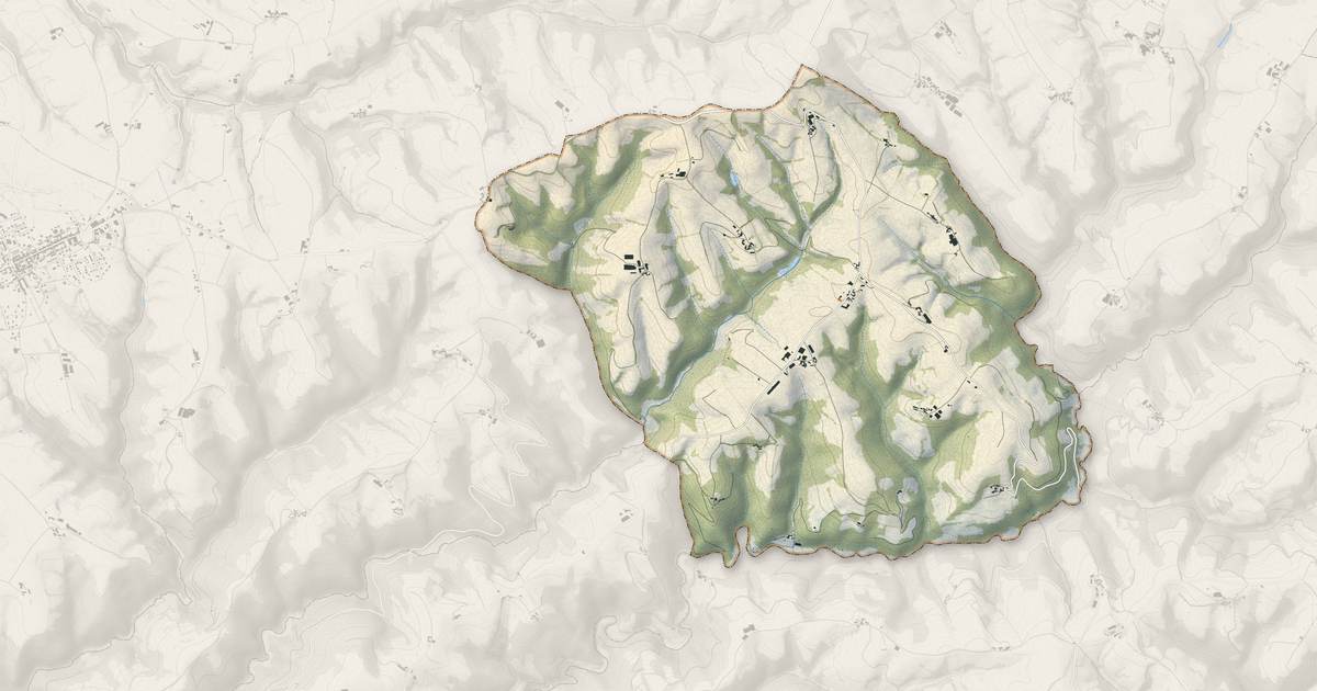 Portrait cartographique de Le Dourn : relief, eau, forêts, bâti et voies, calculés à partir des données de l'IGN