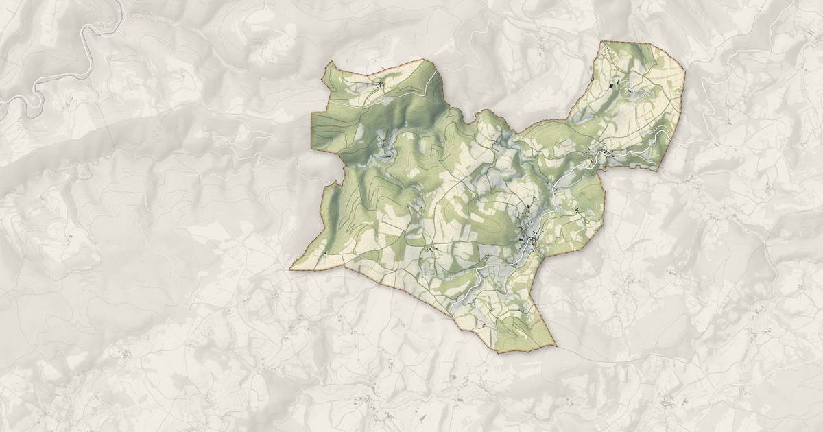 Portrait cartographique de Espérausses : relief, eau, forêts, bâti et voies, calculés à partir des données de l'IGN