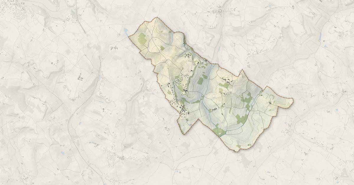 Portrait cartographique de Fayssac : relief, eau, forêts, bâti et voies, calculés à partir des données de l'IGN