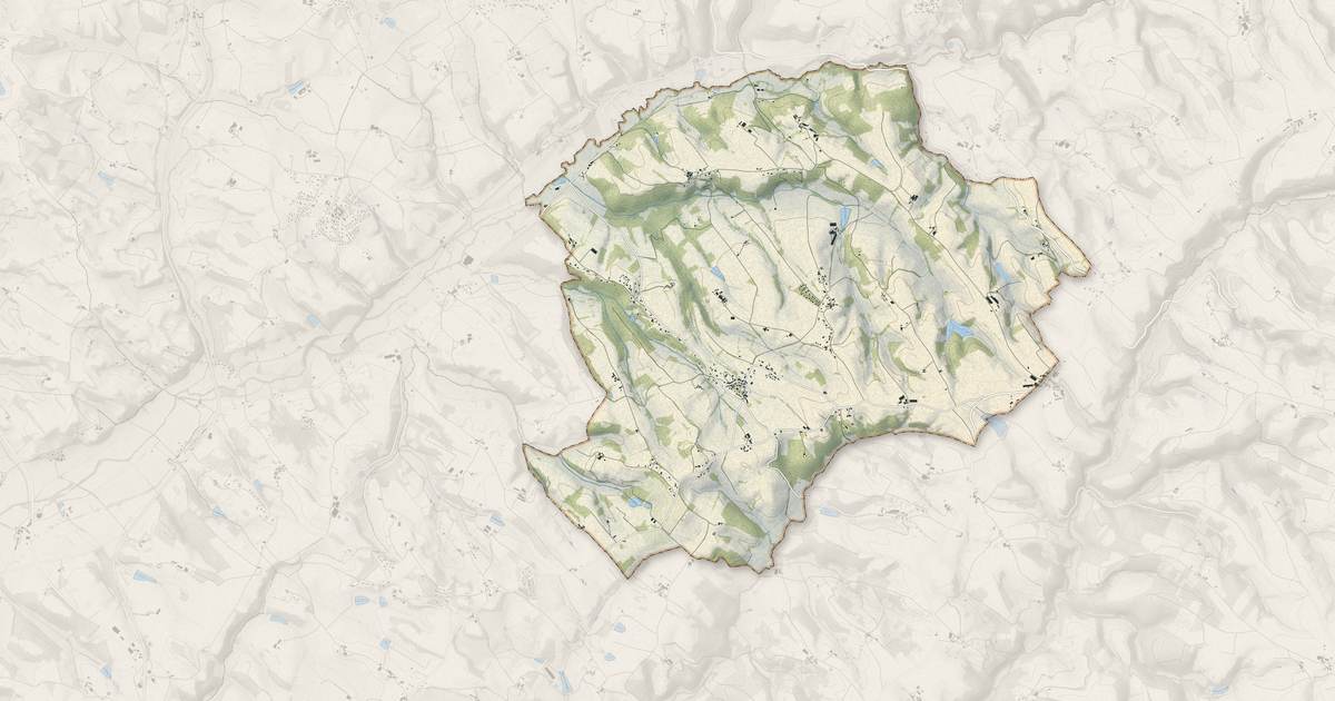 Portrait cartographique de Fauch : relief, eau, forêts, bâti et voies, calculés à partir des données de l'IGN