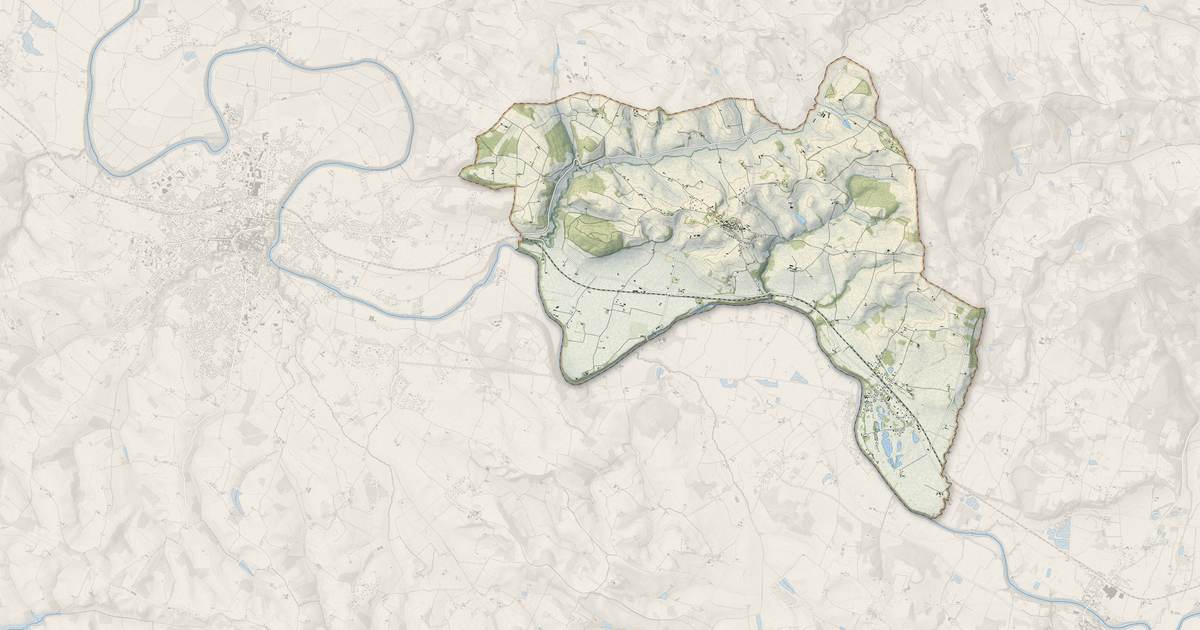 Portrait cartographique de Fiac : relief, eau, forêts, bâti et voies, calculés à partir des données de l'IGN