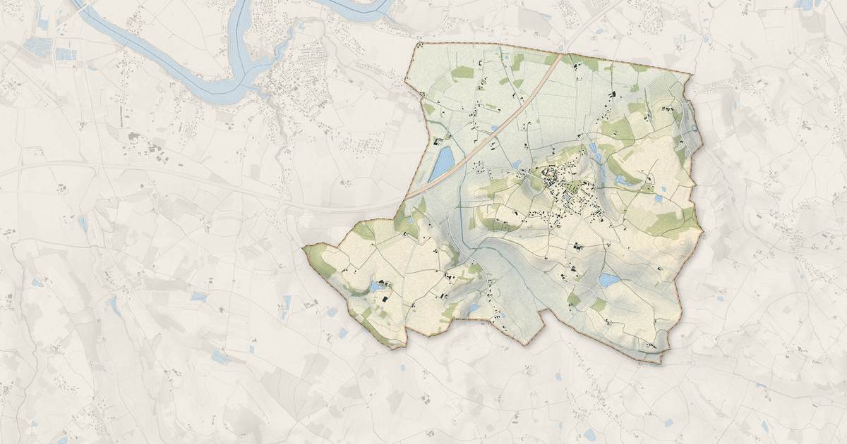 Portrait cartographique de Florentin : relief, eau, forêts, bâti et voies, calculés à partir des données de l'IGN
