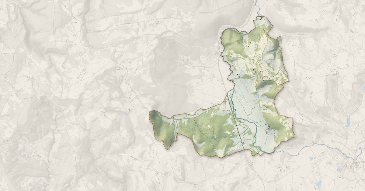 Portrait cartographique de Labarthe-Bleys : relief, eau, forêts, bâti et voies, calculés à partir des données de l'IGN