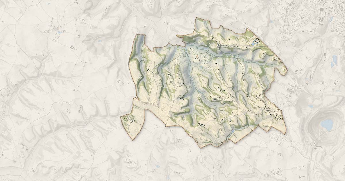 Portrait cartographique de Labastide-Gabausse : relief, eau, forêts, bâti et voies, calculés à partir des données de l'IGN