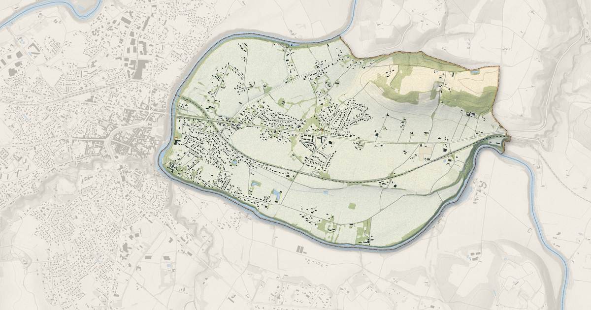Portrait cartographique de Labastide-Saint-Georges : relief, eau, forêts, bâti et voies, calculés à partir des données de l'IGN
