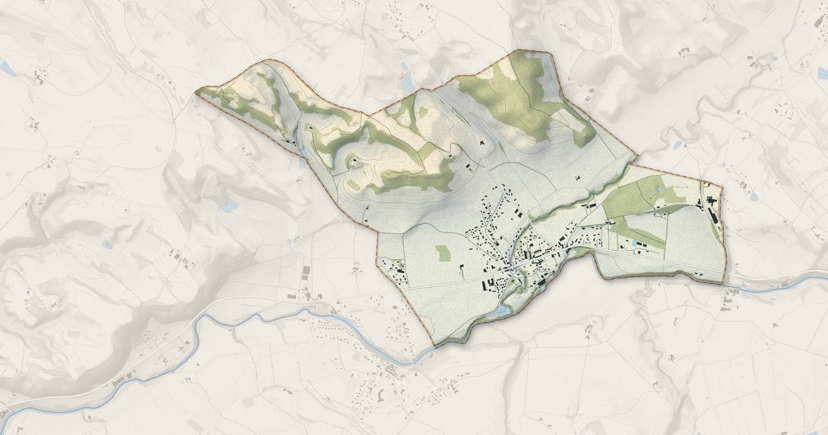 Portrait cartographique de Laboutarie : relief, eau, forêts, bâti et voies, calculés à partir des données de l'IGN