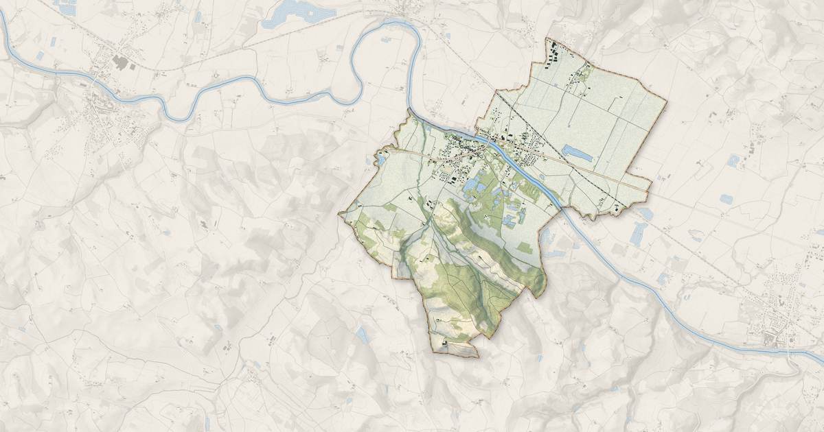Portrait cartographique de Guitalens-L'Albarède : relief, eau, forêts, bâti et voies, calculés à partir des données de l'IGN