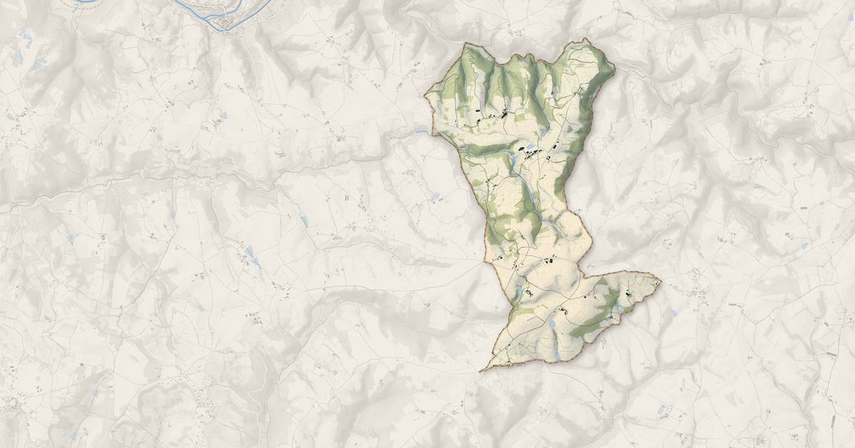 Portrait cartographique de Laparrouquial : relief, eau, forêts, bâti et voies, calculés à partir des données de l'IGN