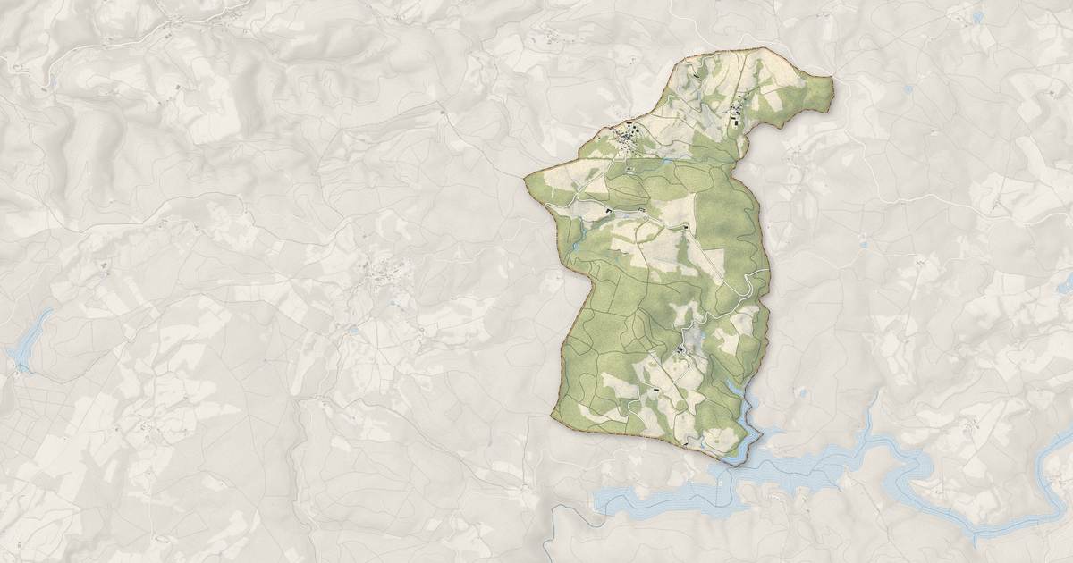 Portrait cartographique de Lasfaillades : relief, eau, forêts, bâti et voies, calculés à partir des données de l'IGN
