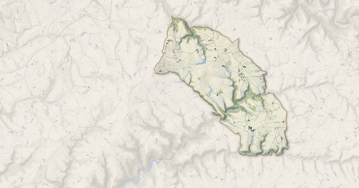 Portrait cartographique de Lédas-et-Penthiès : relief, eau, forêts, bâti et voies, calculés à partir des données de l'IGN