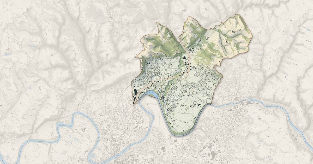 Portrait cartographique de Lescure-d'Albigeois : relief, eau, forêts, bâti et voies, calculés à partir des données de l'IGN