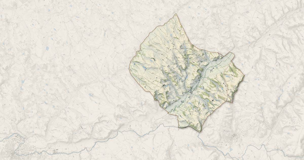 Portrait cartographique de Lombers : relief, eau, forêts, bâti et voies, calculés à partir des données de l'IGN