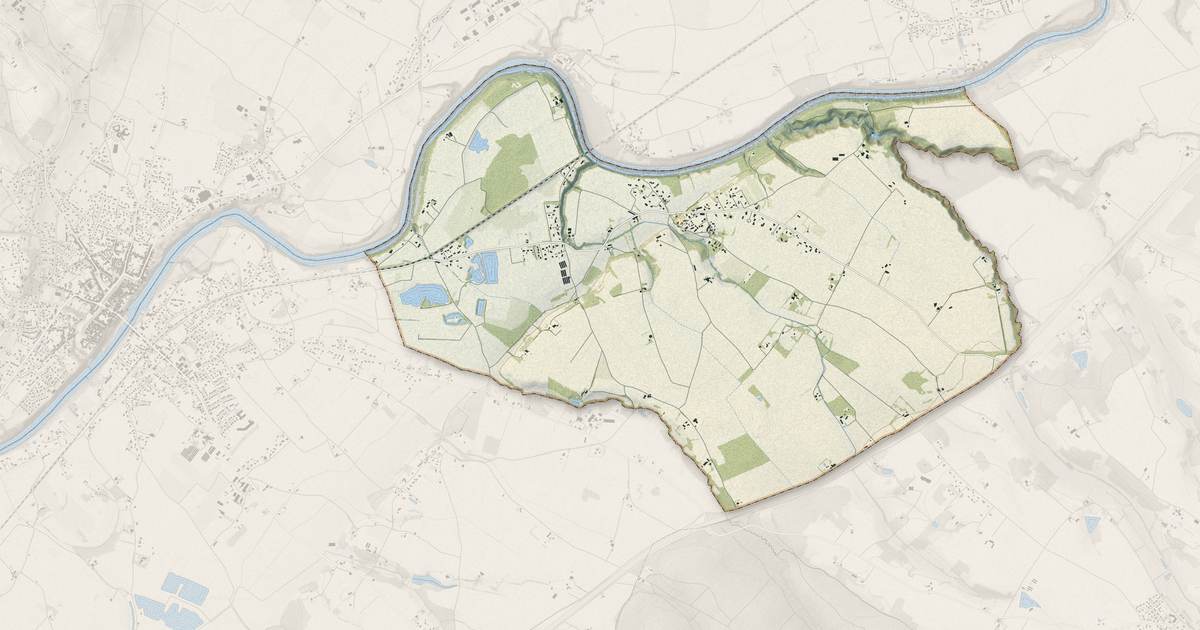 Portrait cartographique de Loupiac : relief, eau, forêts, bâti et voies, calculés à partir des données de l'IGN