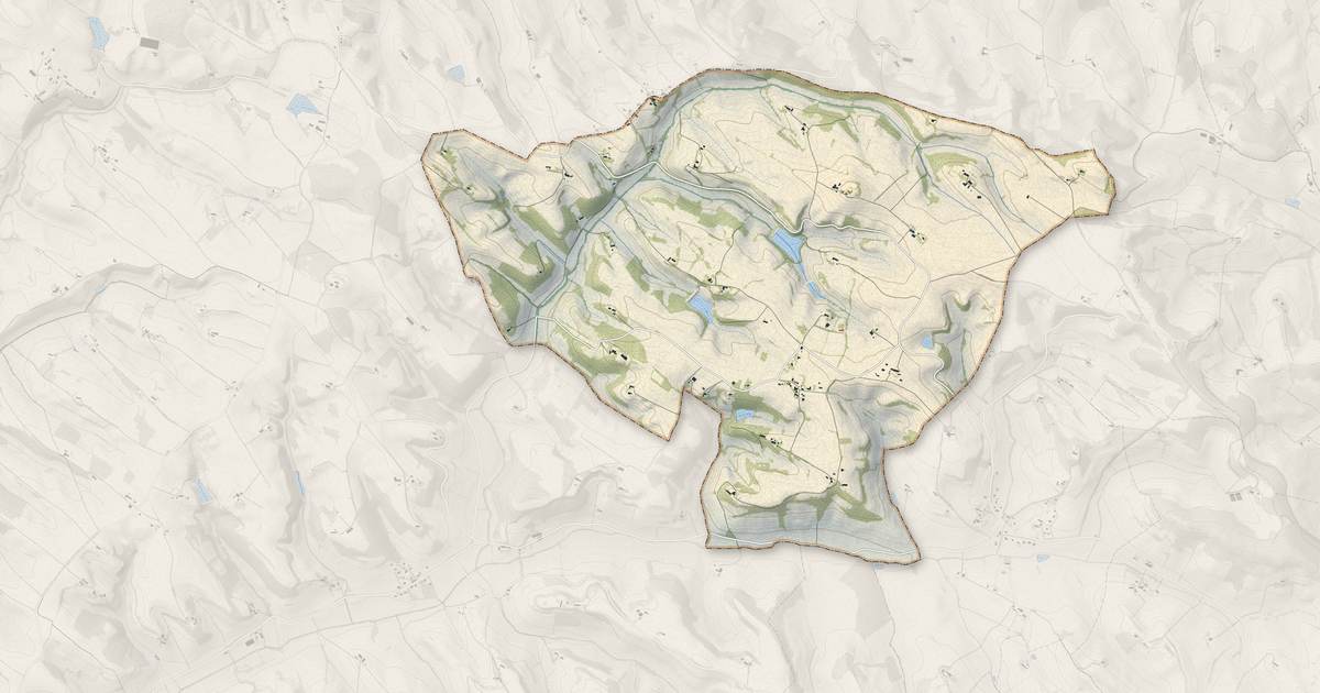 Portrait cartographique de Magrin : relief, eau, forêts, bâti et voies, calculés à partir des données de l'IGN