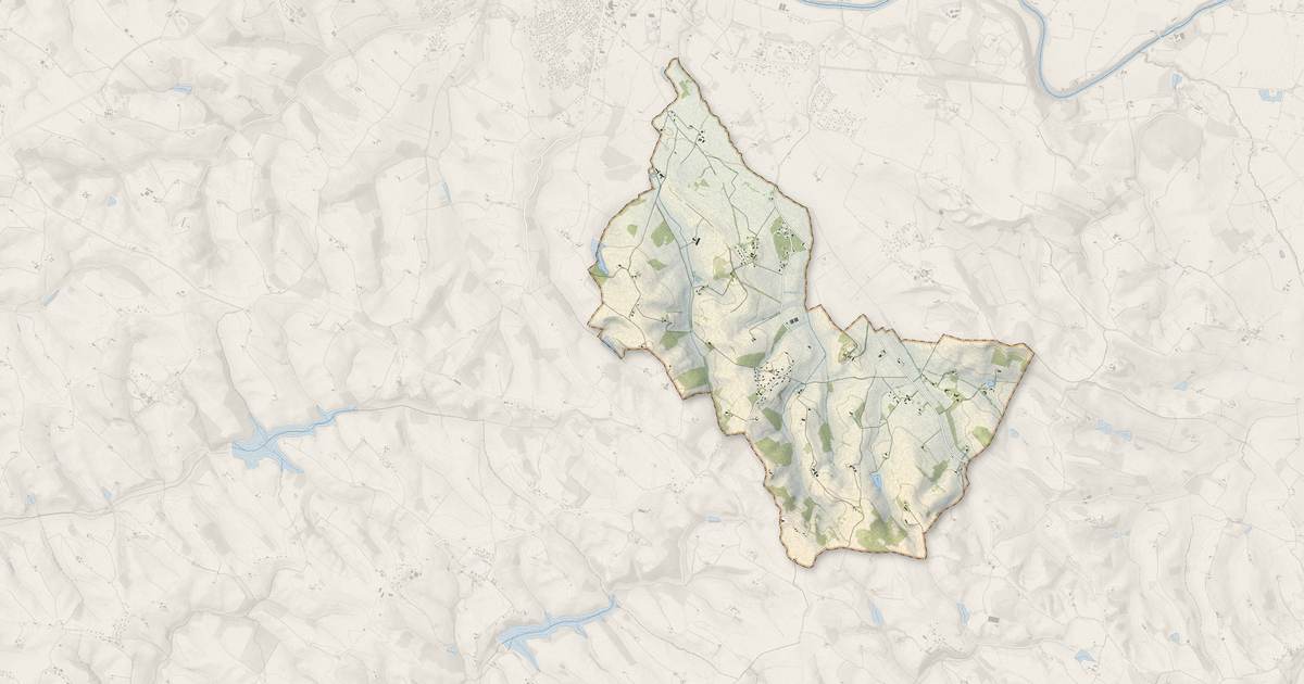 Portrait cartographique de Marzens : relief, eau, forêts, bâti et voies, calculés à partir des données de l'IGN