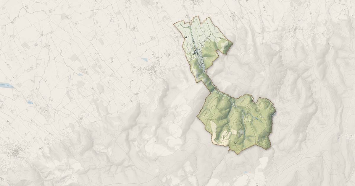 Portrait cartographique de Massaguel : relief, eau, forêts, bâti et voies, calculés à partir des données de l'IGN