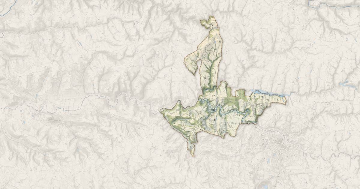 Portrait cartographique de Monestiés : relief, eau, forêts, bâti et voies, calculés à partir des données de l'IGN