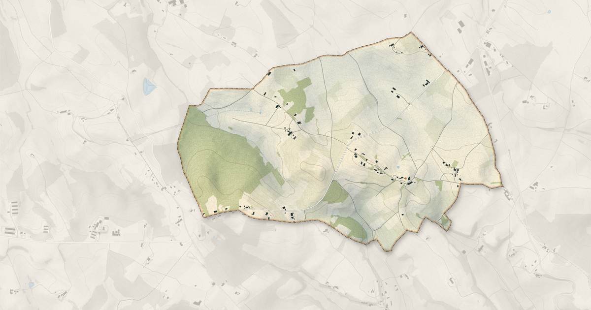 Portrait cartographique de Montels : relief, eau, forêts, bâti et voies, calculés à partir des données de l'IGN