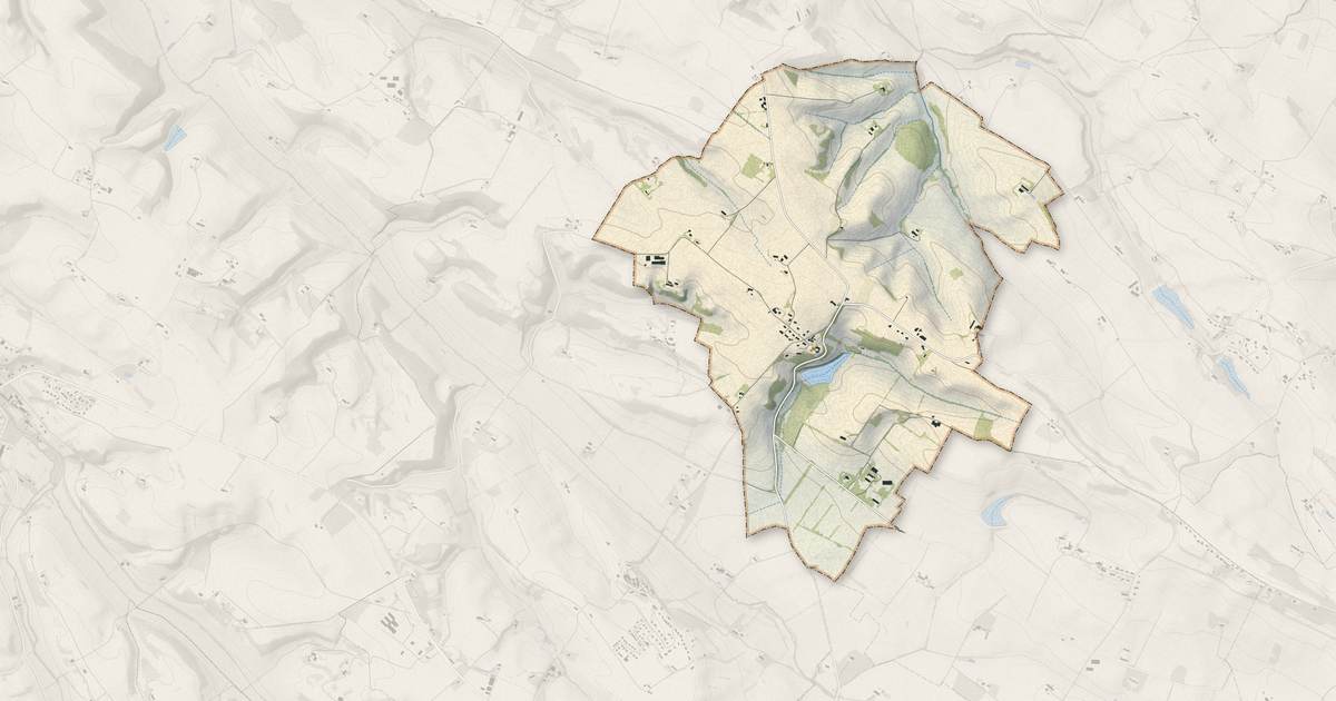 Portrait cartographique de Mouzens : relief, eau, forêts, bâti et voies, calculés à partir des données de l'IGN