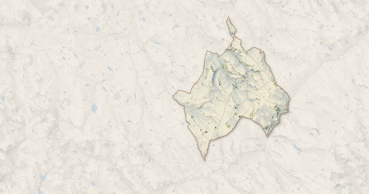 Portrait cartographique de Orban : relief, eau, forêts, bâti et voies, calculés à partir des données de l'IGN