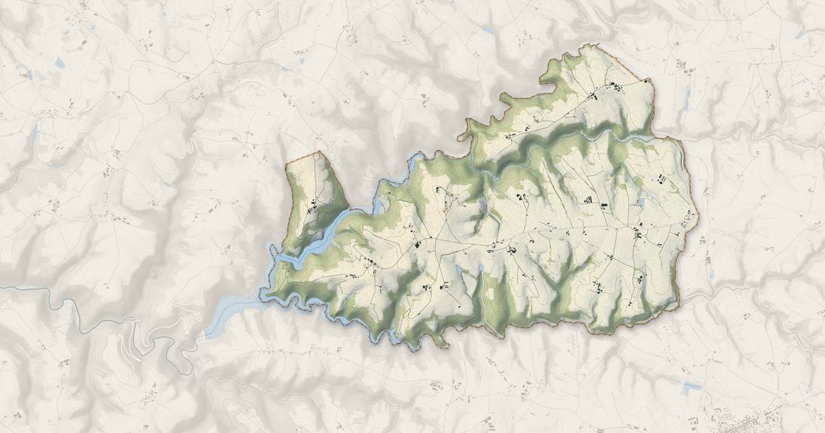 Portrait cartographique de Padiès : relief, eau, forêts, bâti et voies, calculés à partir des données de l'IGN