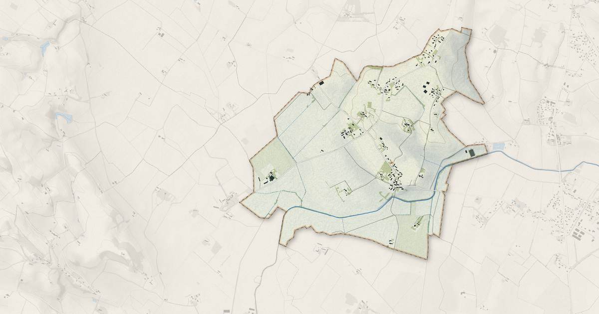 Portrait cartographique de Poudis : relief, eau, forêts, bâti et voies, calculés à partir des données de l'IGN