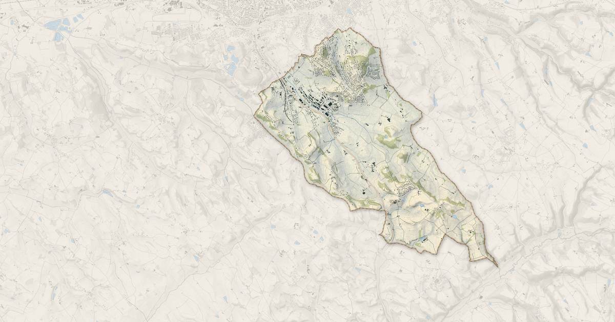Portrait cartographique de Puygouzon : relief, eau, forêts, bâti et voies, calculés à partir des données de l'IGN