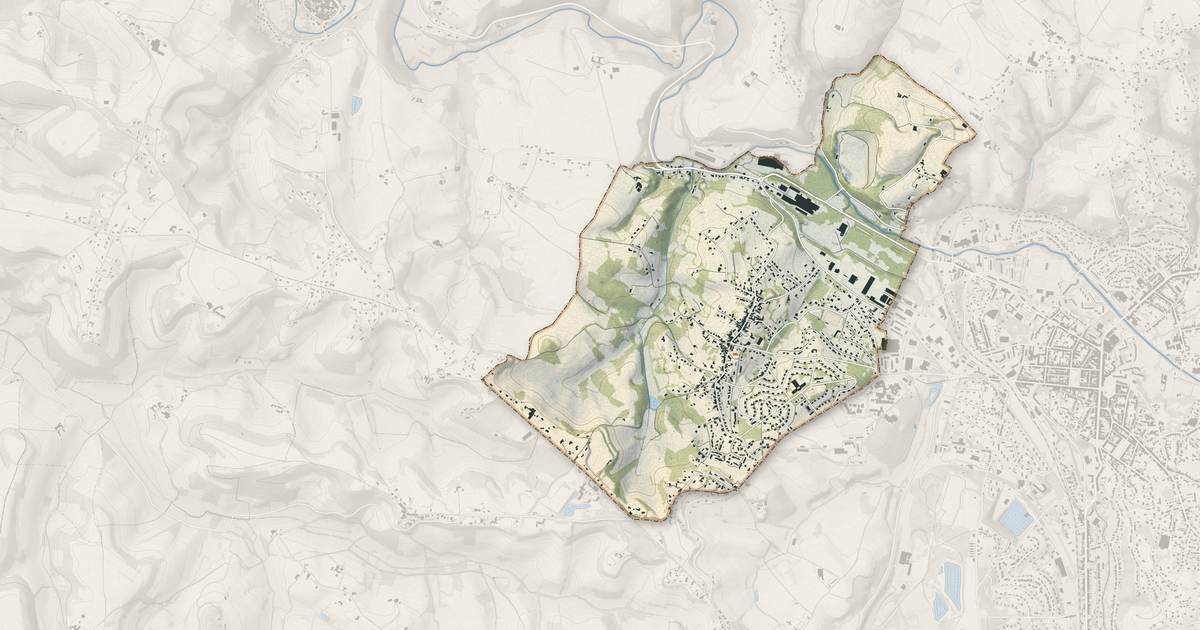 Portrait cartographique de Saint-Benoît-de-Carmaux : relief, eau, forêts, bâti et voies, calculés à partir des données de l'IGN