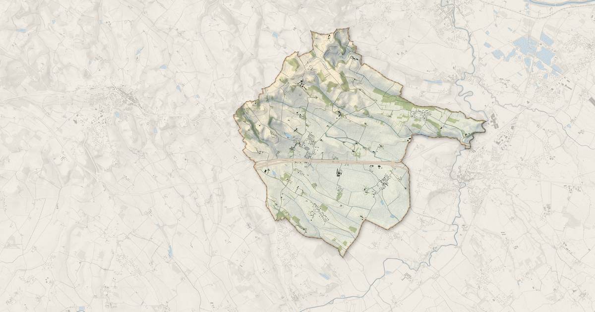 Portrait cartographique de Saint-Germain-des-Prés : relief, eau, forêts, bâti et voies, calculés à partir des données de l'IGN