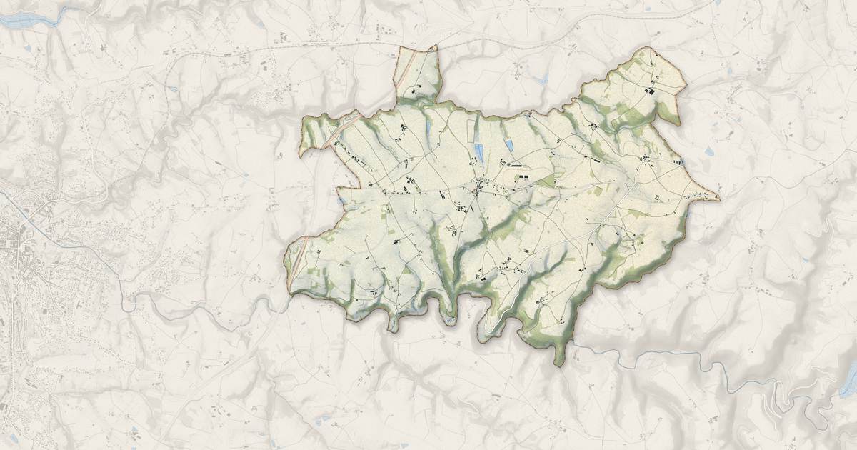 Portrait cartographique de Saint-Jean-de-Marcel : relief, eau, forêts, bâti et voies, calculés à partir des données de l'IGN