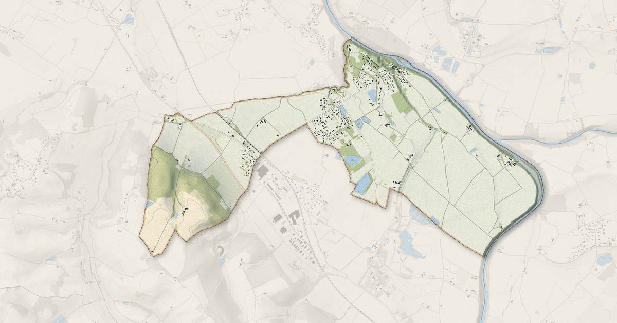 Portrait cartographique de Saint-Jean-de-Rives : relief, eau, forêts, bâti et voies, calculés à partir des données de l'IGN