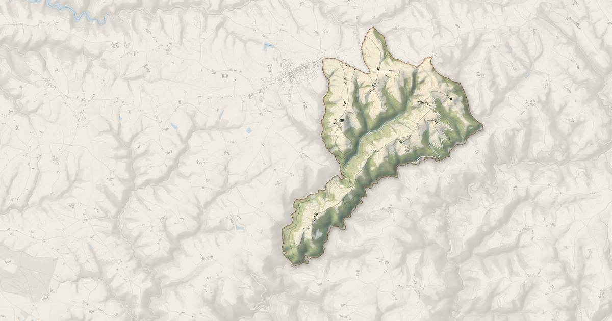 Portrait cartographique de Saint-Michel-Labadié : relief, eau, forêts, bâti et voies, calculés à partir des données de l'IGN