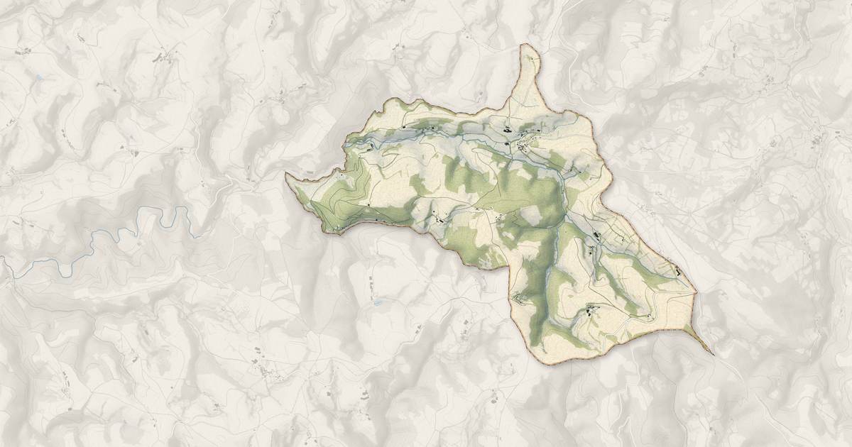 Portrait cartographique de Saint-Salvi-de-Carcavès : relief, eau, forêts, bâti et voies, calculés à partir des données de l'IGN