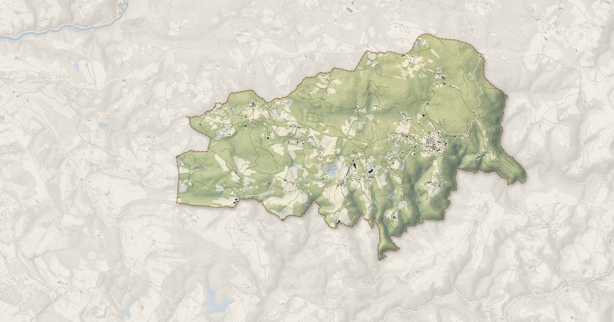 Portrait cartographique de Saint-Salvy-de-la-Balme : relief, eau, forêts, bâti et voies, calculés à partir des données de l'IGN