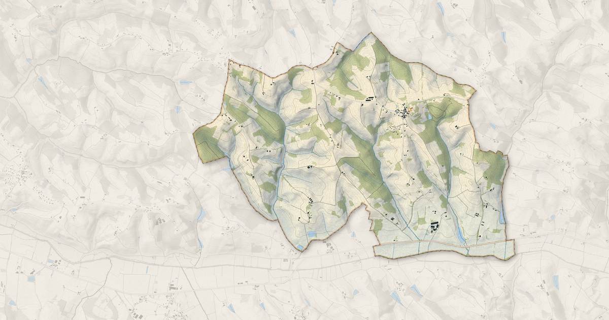 Portrait cartographique de Saint-Urcisse : relief, eau, forêts, bâti et voies, calculés à partir des données de l'IGN