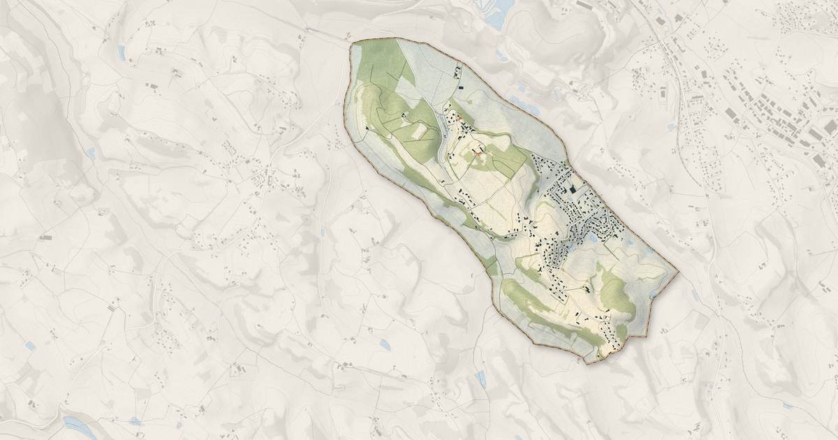 Portrait cartographique de Saliès : relief, eau, forêts, bâti et voies, calculés à partir des données de l'IGN