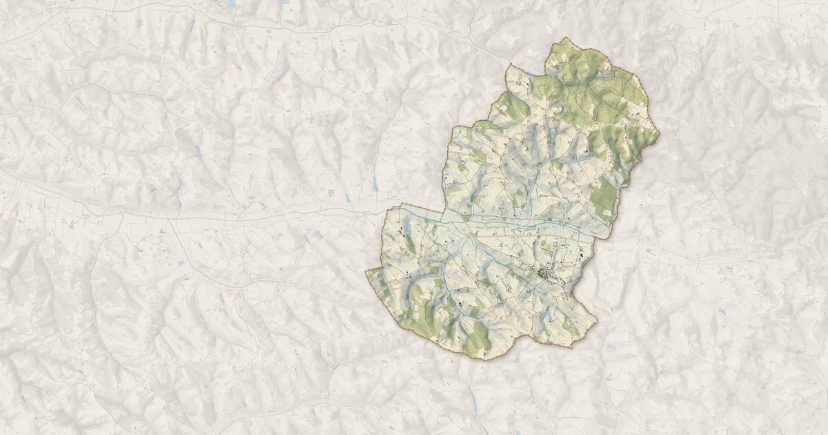 Portrait cartographique de Salvagnac : relief, eau, forêts, bâti et voies, calculés à partir des données de l'IGN
