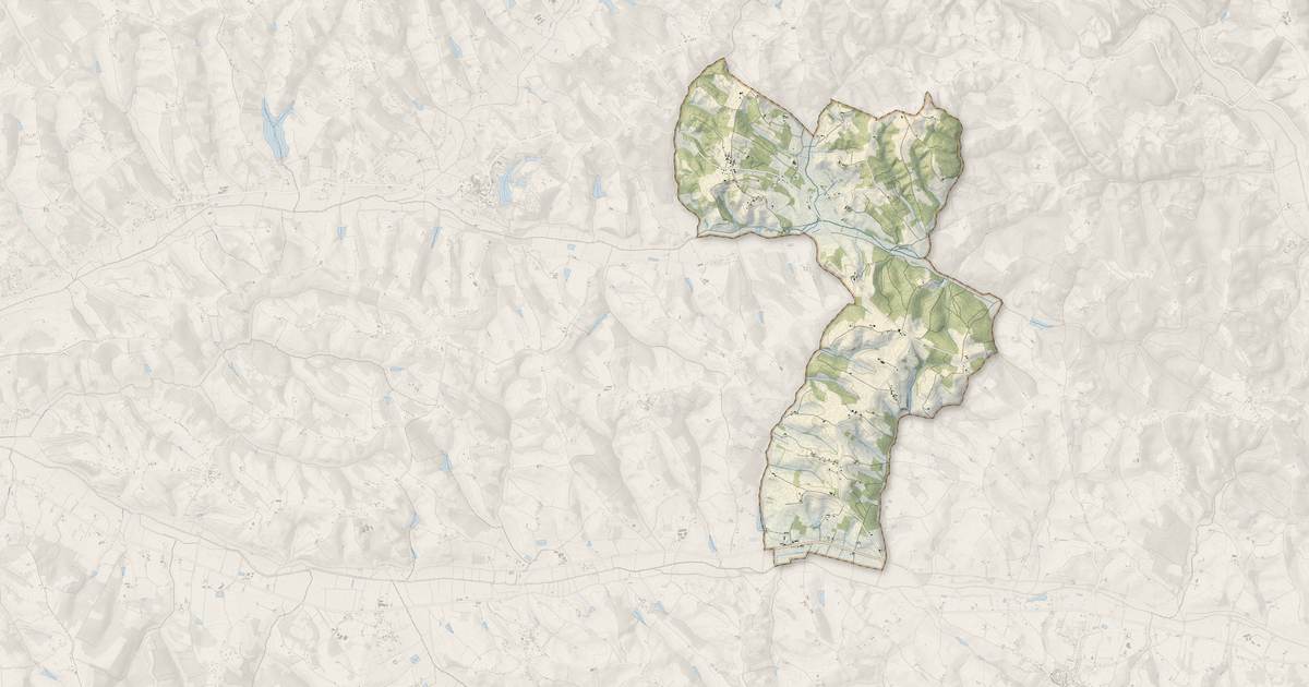 Portrait cartographique de La Sauzière-Saint-Jean : relief, eau, forêts, bâti et voies, calculés à partir des données de l'IGN